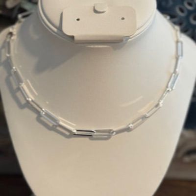 Paper Clip Silver Necklace